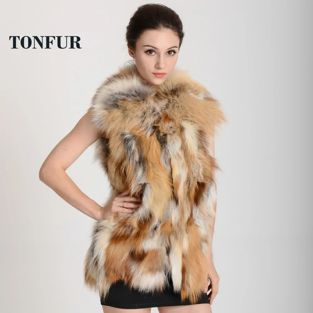 Женская Классическая куртка с натуральным лисьим леопардовым мехом TFP302|real fox fur