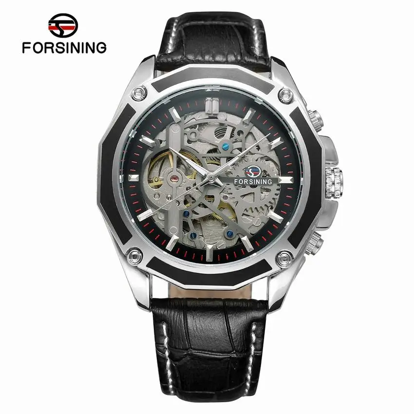 Forsining брендовые автоматические механические часы мужские спортивные из