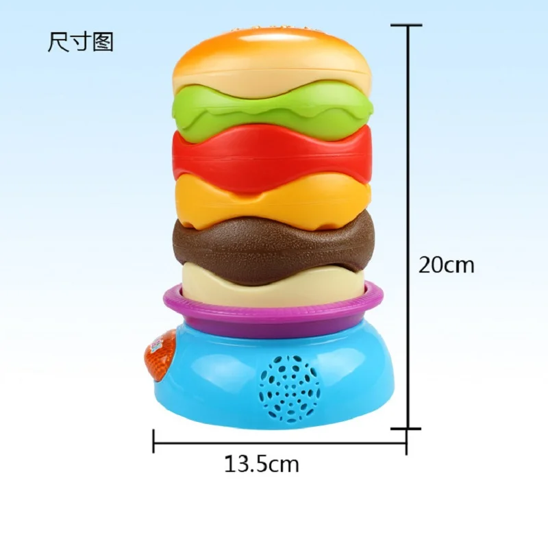 Sozzy Baby Learn Toys Musical Instrument Early Educational Music Bread Multi Layer Hamburger Toy 0-36 Months | Игрушки и хобби
