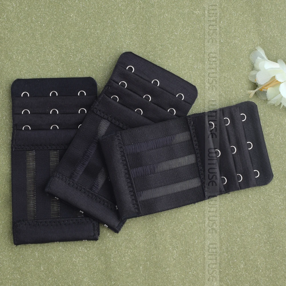 3 Hooks Black 3 шт дамы 3 ряда 3/4 крючки удлинитель для бюстгальтера Пряжка Застежка расширение эластичный на ремешке мягкая бретелька для бюстгальтера расширители интимных аксессуаров - Цвет: 3 Hooks Black
