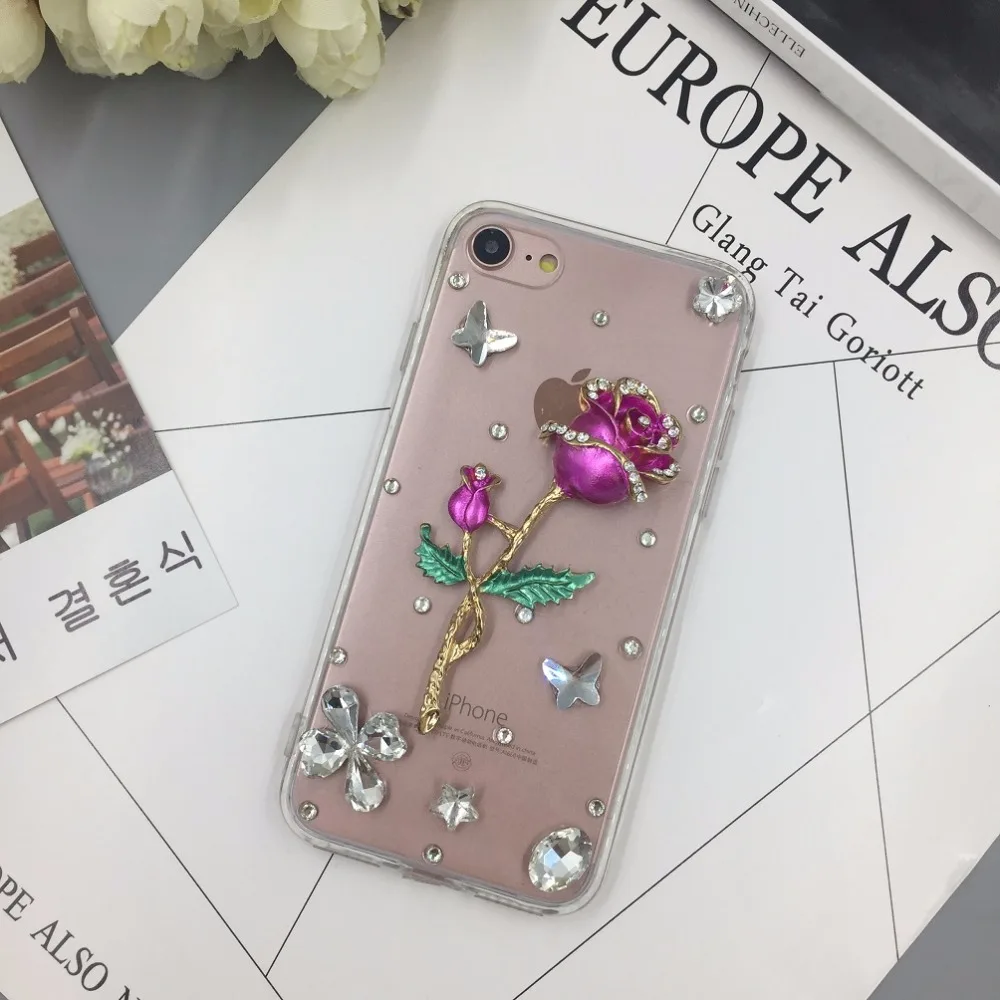 Imcoming горный хрусталь чехол для Huawei Коврики 8 ТПУ Край защитный ручной работы