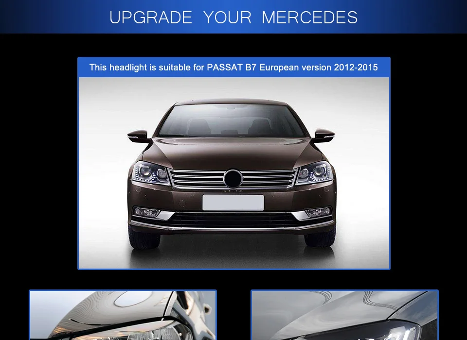AKD Тюнинг автомобилей фары для VW Passat B7 Eur Verson светодиодные фары DRL ходовые огни биксеноновые фары Противотуманные фары с ангельскими глазками авто