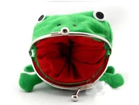 100pcslot fedex fast fashion wallets women coin purse cartoon frog wallet velour cartoon frog lady wallet