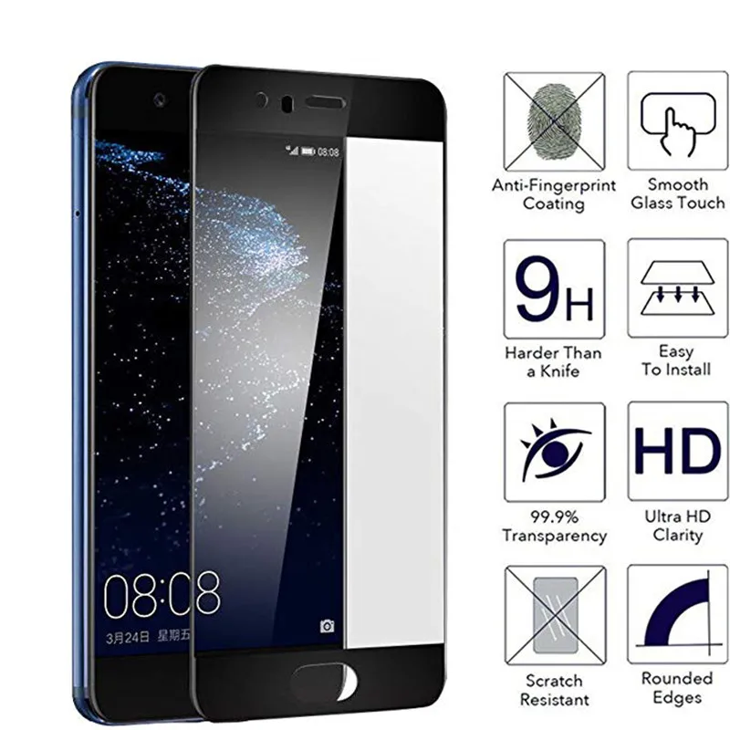 Полное покрытие закаленное стекло для huawei p10 lite защитное стекло на huawei i p10 plus p 10 светильник Защитная пленка для экрана p10 lite plus