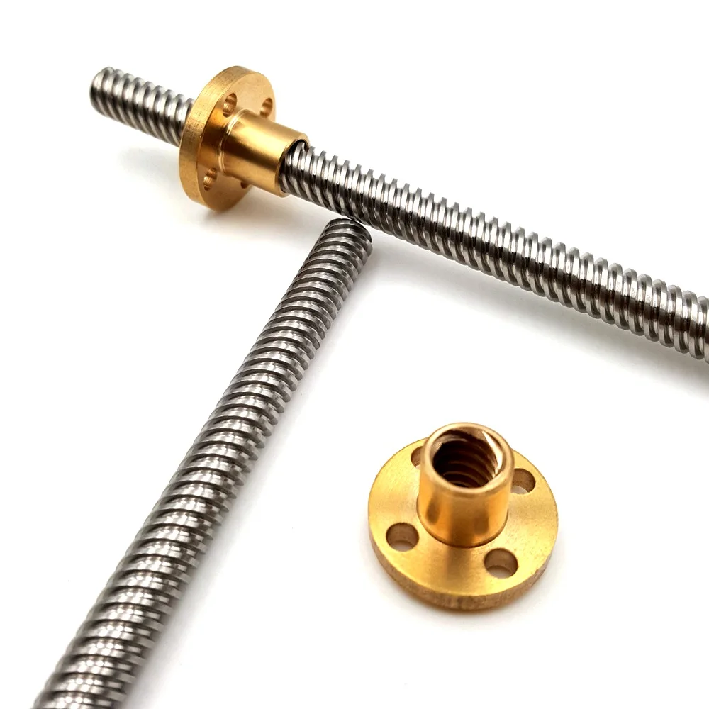 

304 stainless steel T8 Lead Screw OD 8mm Pitch 2mm Lead 2mm 150mm With Brass Nut For 3D Printer Parts or DIY model making