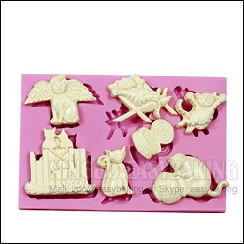 Силиконовая форма для украшения торта мульти-кошка тематические Животные