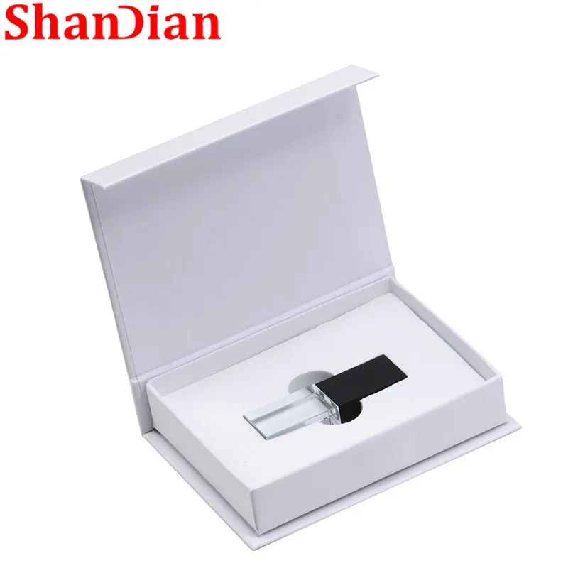 SHANDIAN-محرك أقراص فلاش USB زجاجي شفاف ، 8GB 16GB 32GB 64GB ، محرك أقراص فلاش usb ، عصا/هدية سيارة