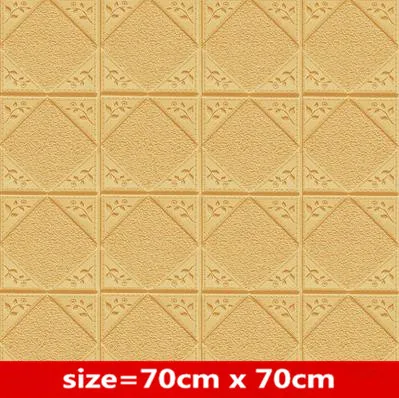 Yellow 70cm x 70cm 3d настенные наклейки для гостиной, спальни, стены, юбки, кирпичные обои, настенная плитка с фоном, водонепроницаемые самоклеящиеся обои - Цвет: Yellow 70cm x 70cm