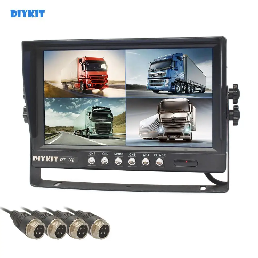 DIYKIT 9 &quot4CH 4PIN 4 Разделение Quad Экран Дисплей резервная камера заднего вида