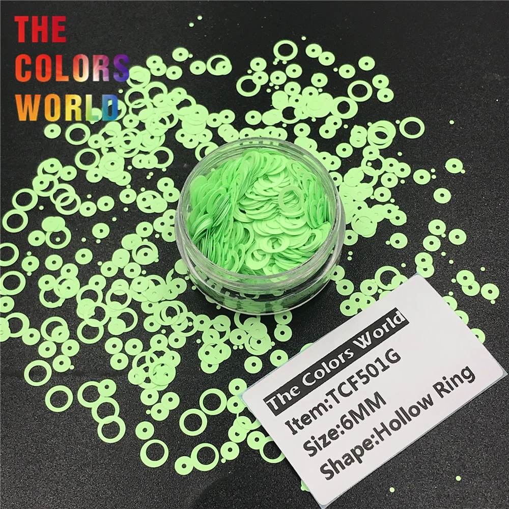 Пустотелое кольцо с неоновыми яркими матовыми цветами 6 мм растворитель