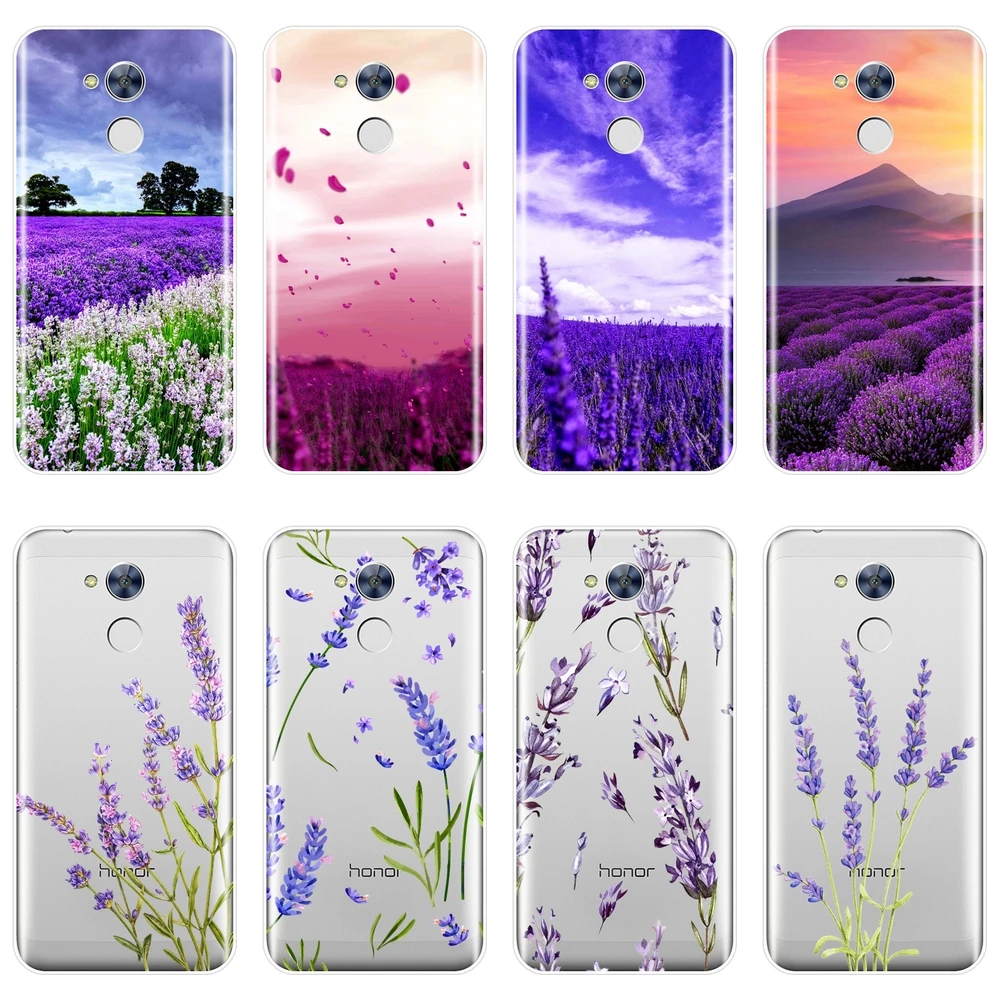 Чехол с фиолетовыми цветами и лавандой для телефона Huawei Honor 6 5A 4X 5X 6X Мягкая
