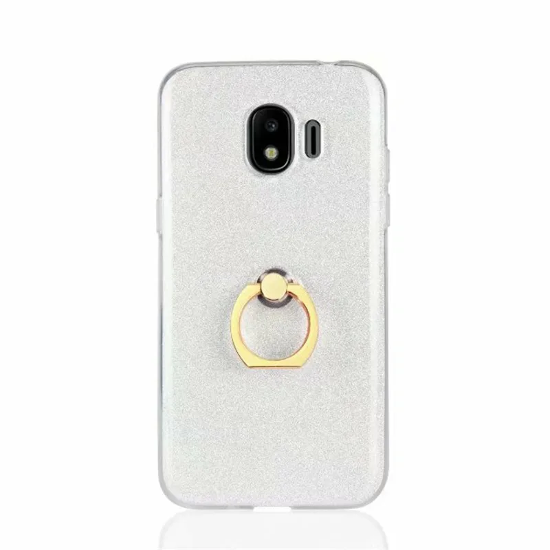 For Samsung Galaxy J2 Pro 2018 mobile phone case clear silicone soft shinning glitter cover with Ring holder |