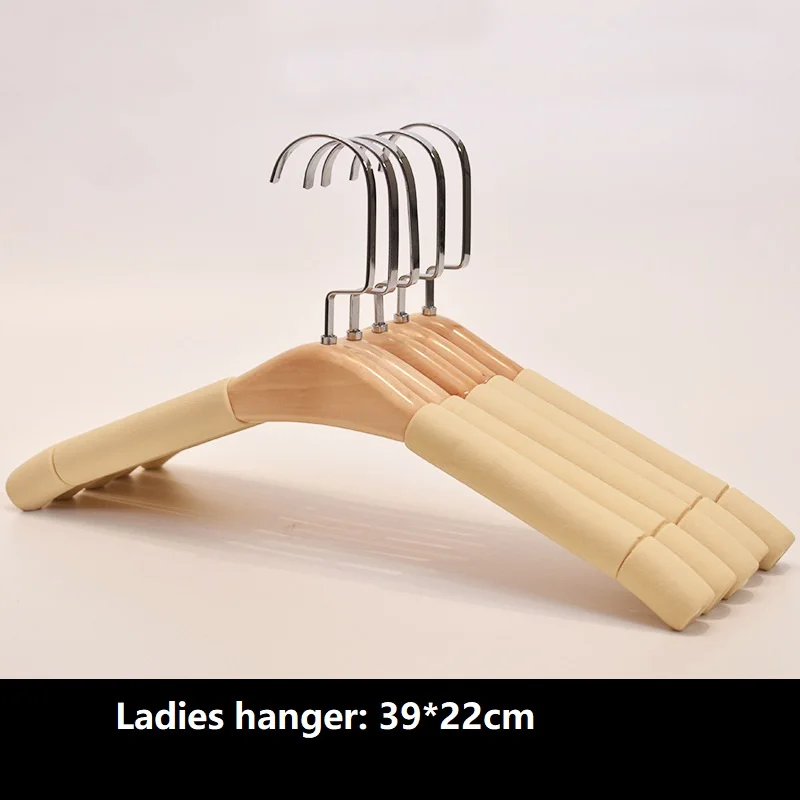 Ladies hanger 39X22 10 шт. Изысканная долговечная губка противоскользящая вешалка для одежды из цельного дерева вешалка для одежды для дома вешалка для одежды вешалка для брюк - Цвет: Ladies hanger 39X22
