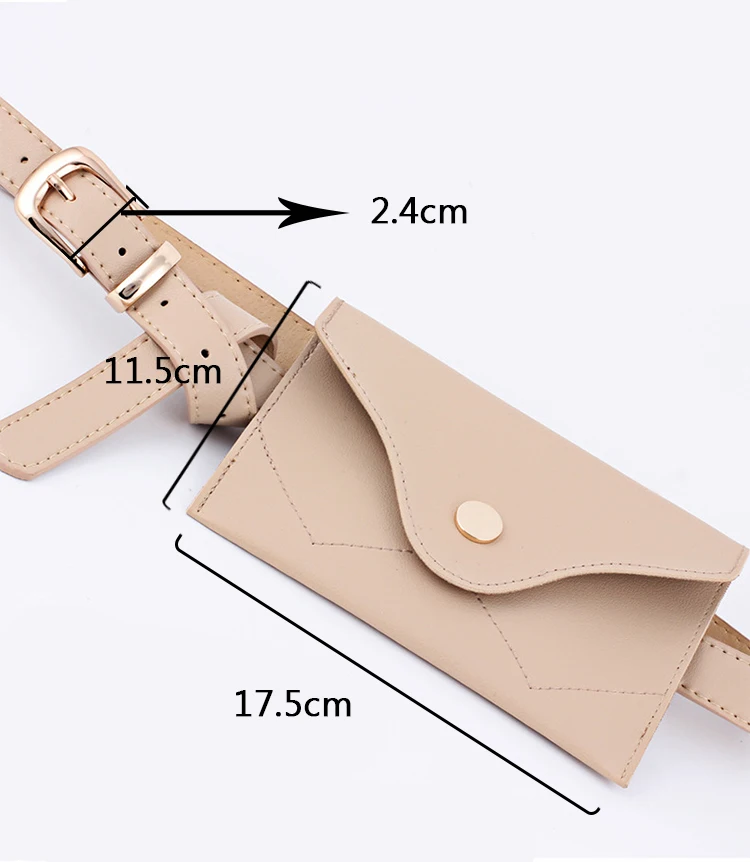 Fashion Women Fanny Pack Simple Vintage Mini Adjustable Phone Purse Key card Envelope bag high quality PU Leather Waist Bag