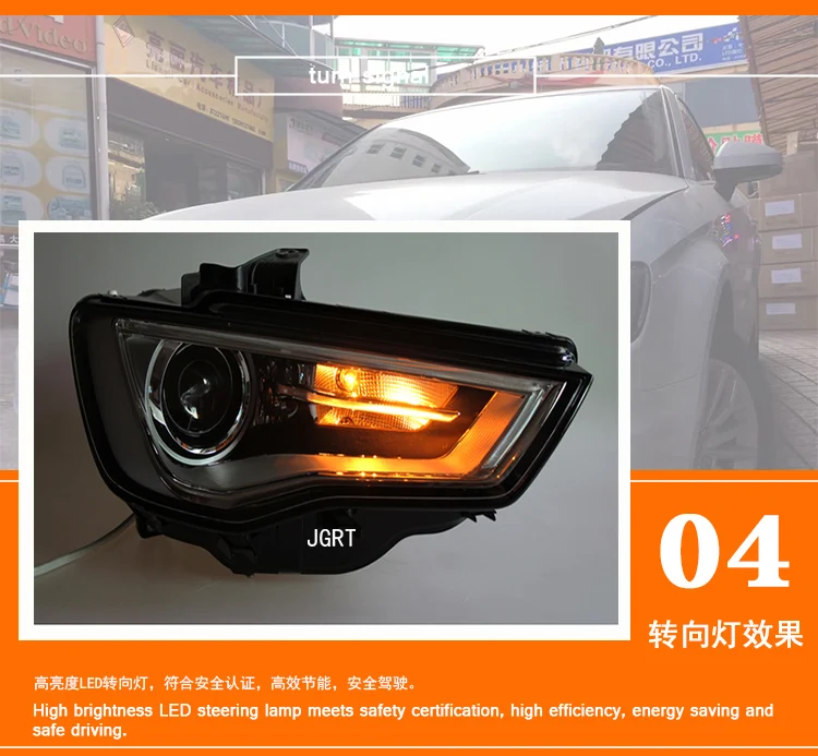 2 шт. светодиодный фары для автомобиля Audi A3- Автомобильный светодиодный свет двойной ксеноновые линзы автомобильные аксессуары Габаритные огни противотуманных фар