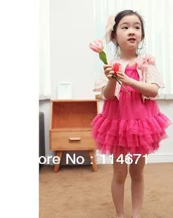 Free shipping(5pcs/lot)2013 Summer Girls Korean Version Girl's Sleeveless Hot Veil Dress Kids Grenadine Sling Dresses Vest | Детская