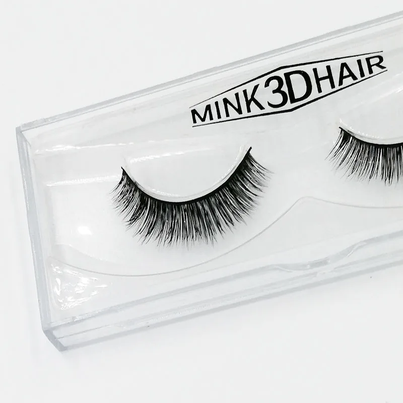 1 Pair New 100% Mink Hair False Eyelashes Hand-made Plastic Cotton Thread Stalk Eyelash Eye Makeup Tool | Красота и здоровье