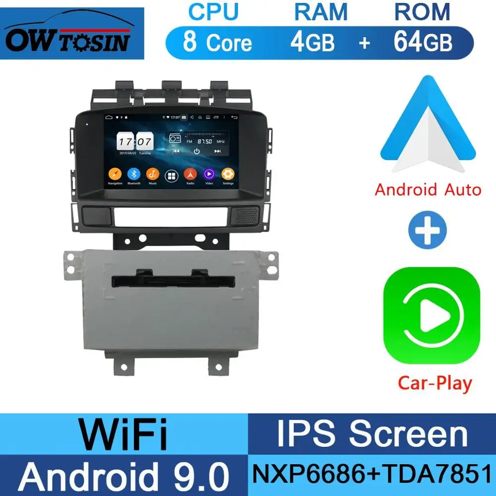 64G CarPlay Android " ips 1024*600 8 ядерный 4 Гб ОЗУ+ 64 Гб ПЗУ Android 9,0 автомобильный dvd-плеер для Opel Astra J 2010 2011 2012 2013 CarPlay Parrot BT Радио - Цвет: 64G CarPlay Android