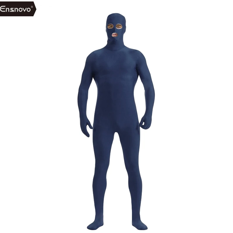 Navy Ensnovo, мужской костюм из спандекса, Нейлона, Лайкры, черного цвета, на все тело, вторая кожа, плотный цвет, на заказ, костюм с открытыми глазами, для косплея, костюм зентай - Цвет: Navy