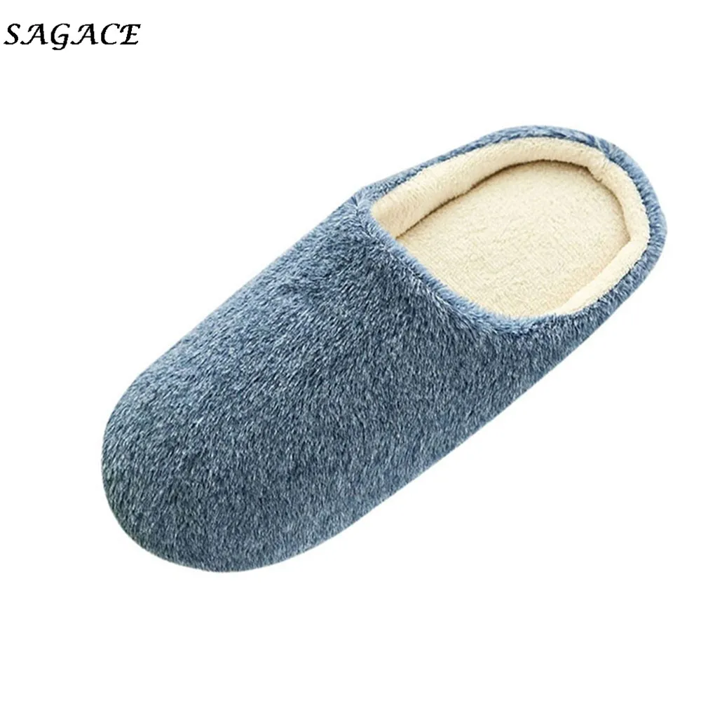 SAGACE/Обувь для женщин и мужчин нескользящие домашние теплые тапочки из флока