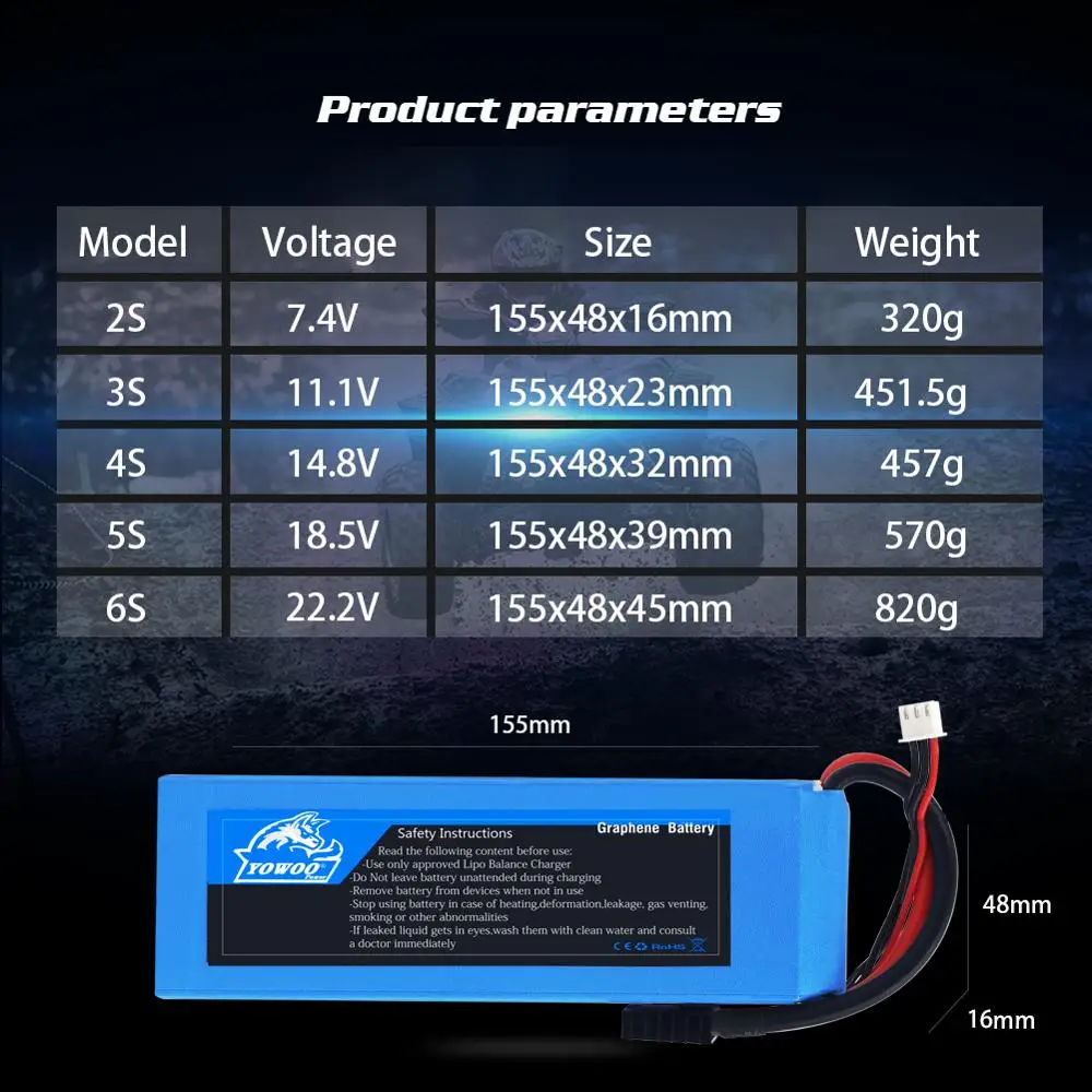 RC графеновая батарея Lipo 2S 7,4 V 3S 11,1 V 4S 14,8 5S 18,5 V 6S 22,2 V 5000mAh 100C XT60 XT90 для радиоуправляемого автомобиля вертолета