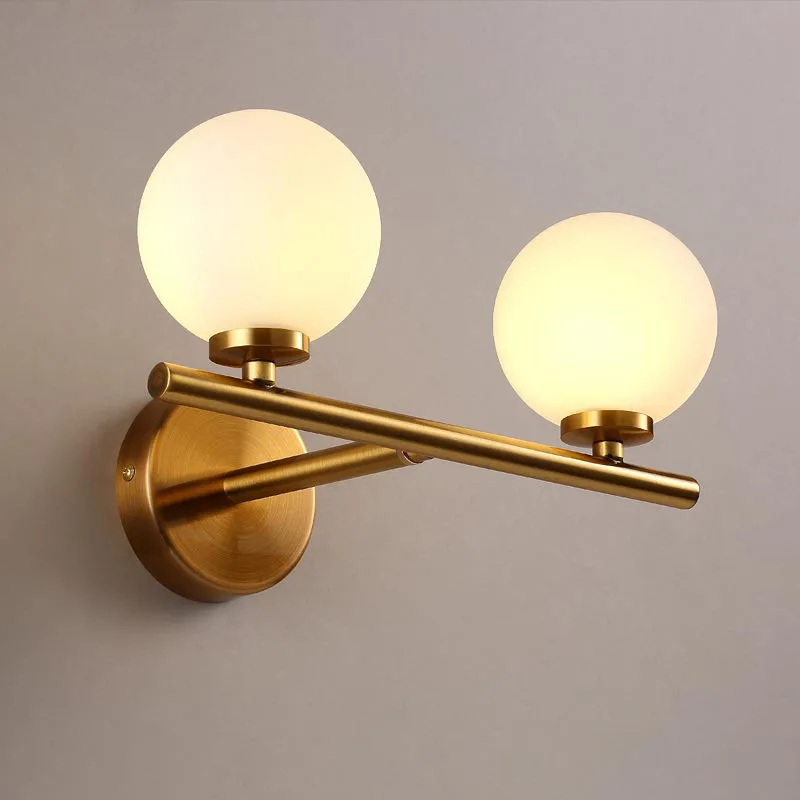 

Round Ball Glass wall lamps modern creative circular bedroom living room wall lighting home decor indoor wall lighting American