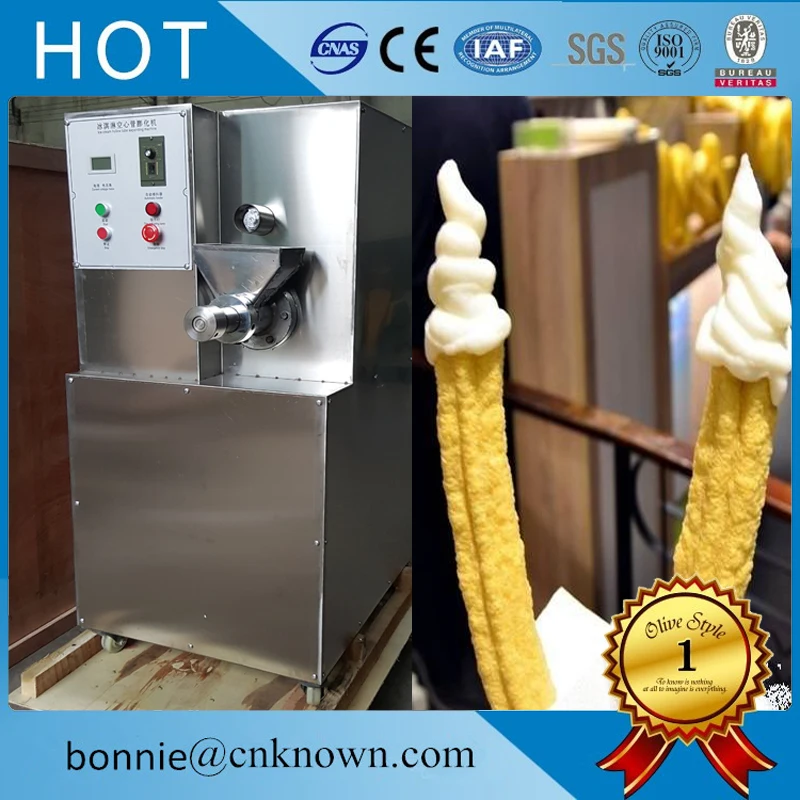 

Capacity 20kg/h Hollow corn puffed maker crutch ice cream cone puffing making machine free shipping