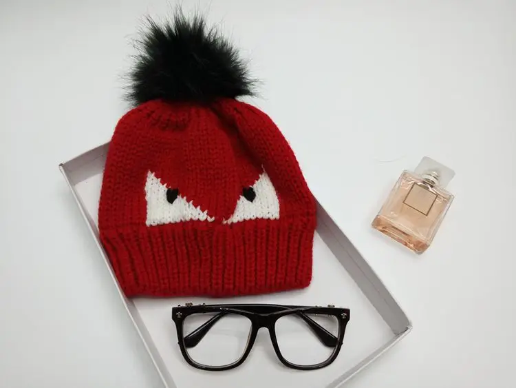 2015 горячие корейских женщин теплая шапка маленький монстр акрил шерсть