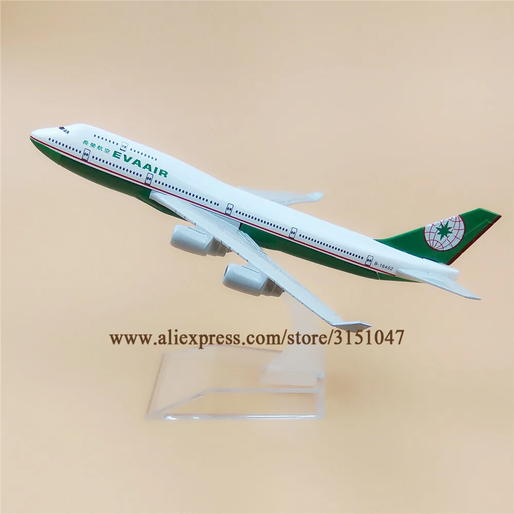 16 см сплав металла Тайвань EVA AIR B747 400 Модель Боинга 747 модели самолета w Стенд