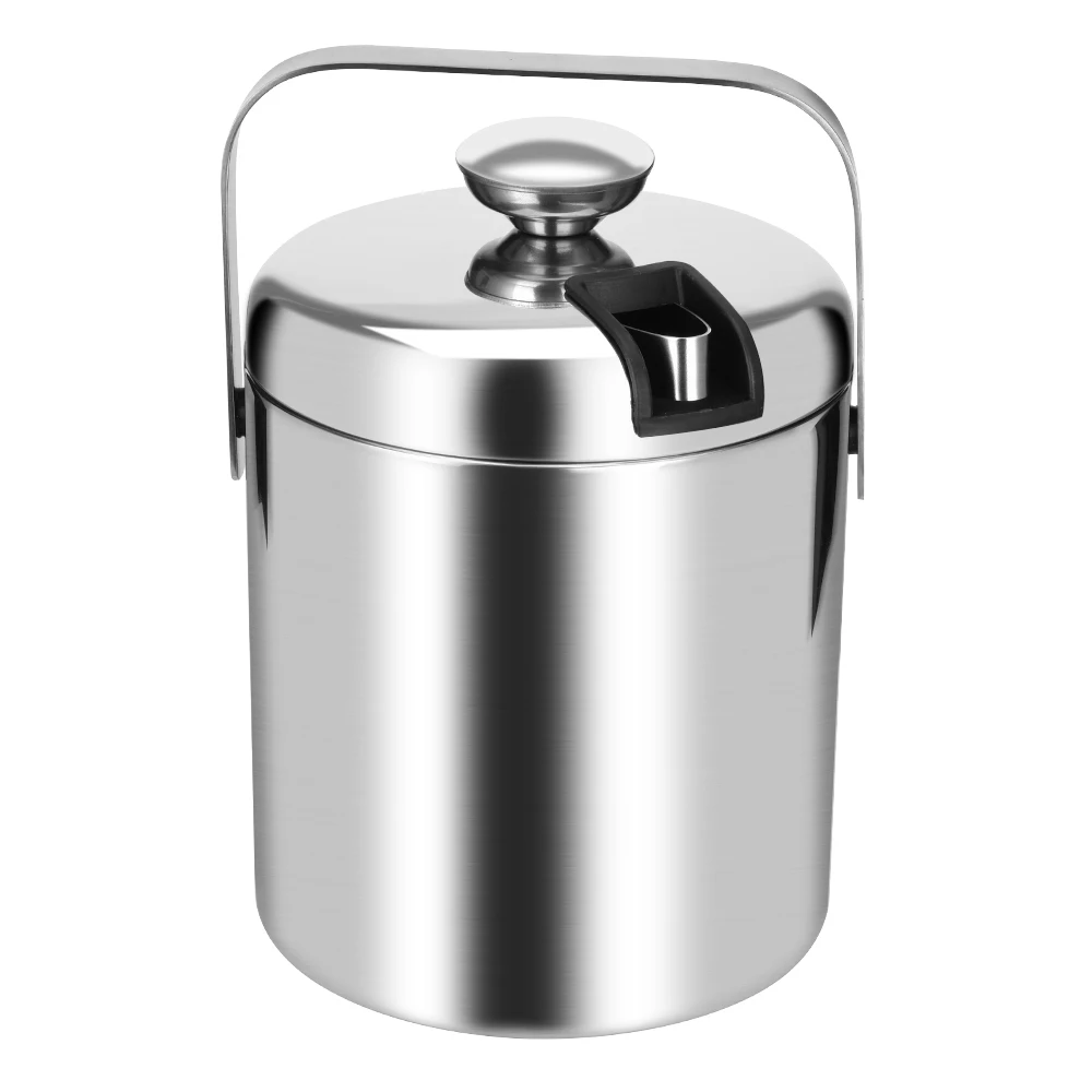 1300ML Stainless steel Ice Cube Container Double Walled ice bucket as container with tongs and lid Dropship | Дом и сад