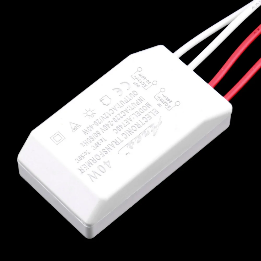 AC to Adapters 1pc 40W 12V Halogen LED Lamp Electronic Transformer Power Supply Driver Adapter Hot Worldwide Drop Shipping | Обустройство