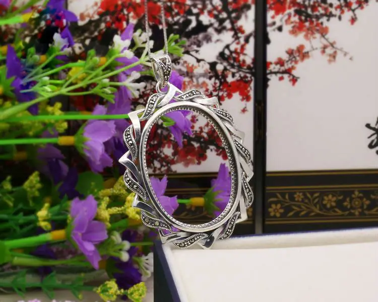 Женская подвеска из серебра 100% пробы овальная основа 925X28 6 мм|diy jewelry accessories|jewelry