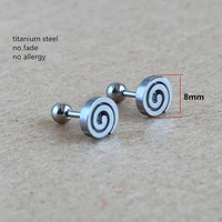 titanium screw back 8mm stud earrings 316 l stainless steel no fade no allergy