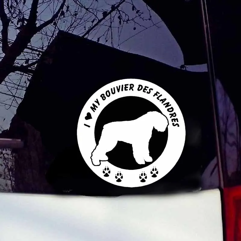 YJZT 15 см * виниловая модная Автомобильная наклейка с надписью I Love My bouвье Des flanders Dog