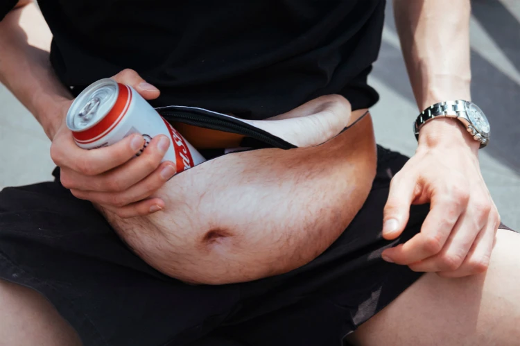 15 стилей, 3D моделирование, новинка, мужская сумка Dad Bod, мохнатая пивная сумка для живота, унисекс, сумки, забавное портмоне, телесный цвет, сумки на пояс
