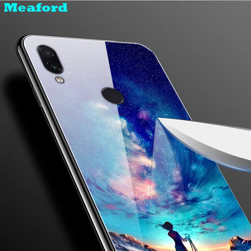 Чехол для Xiaomi Redmi note 7 чехол для Redmi note 7S из закаленного стекла, жесткий чехол с принтом для Xiaomi Redmi note 8 Pro Bumper Note8