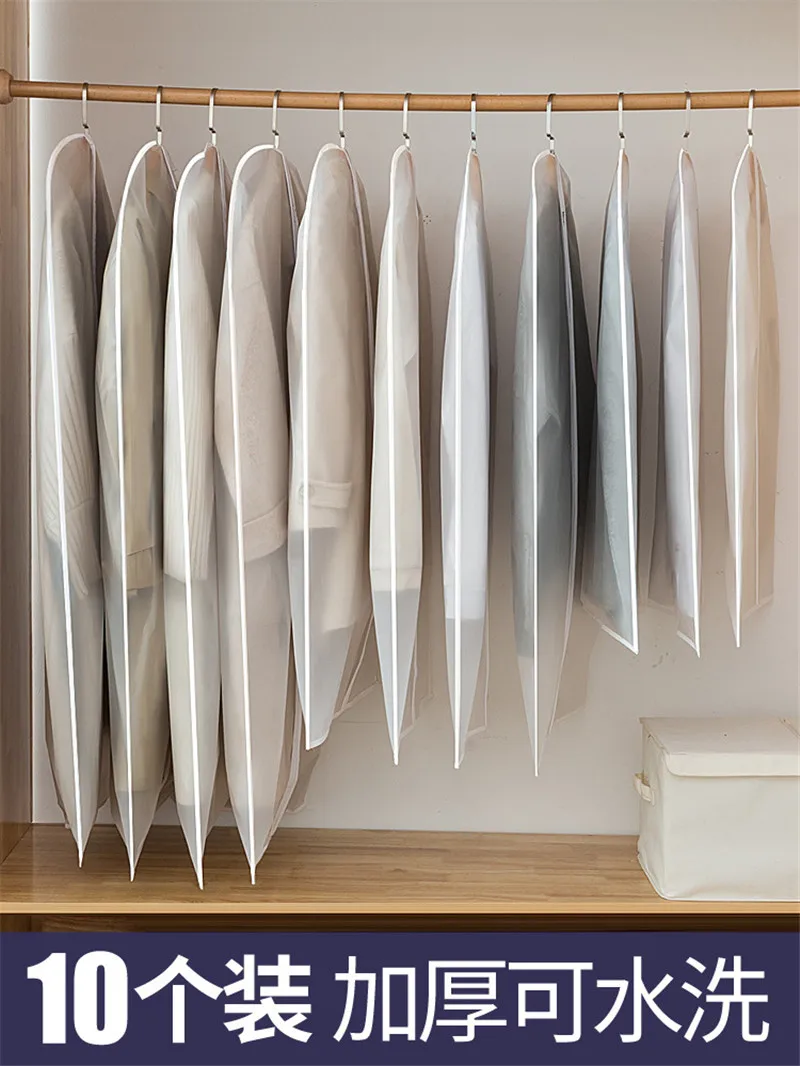 

EVA Cloth Hanging Organizer Bag Breathable Garment Bag Clothes Covers Dust-proof Safe Storage Organizer for Suits Dress Coat 5PC