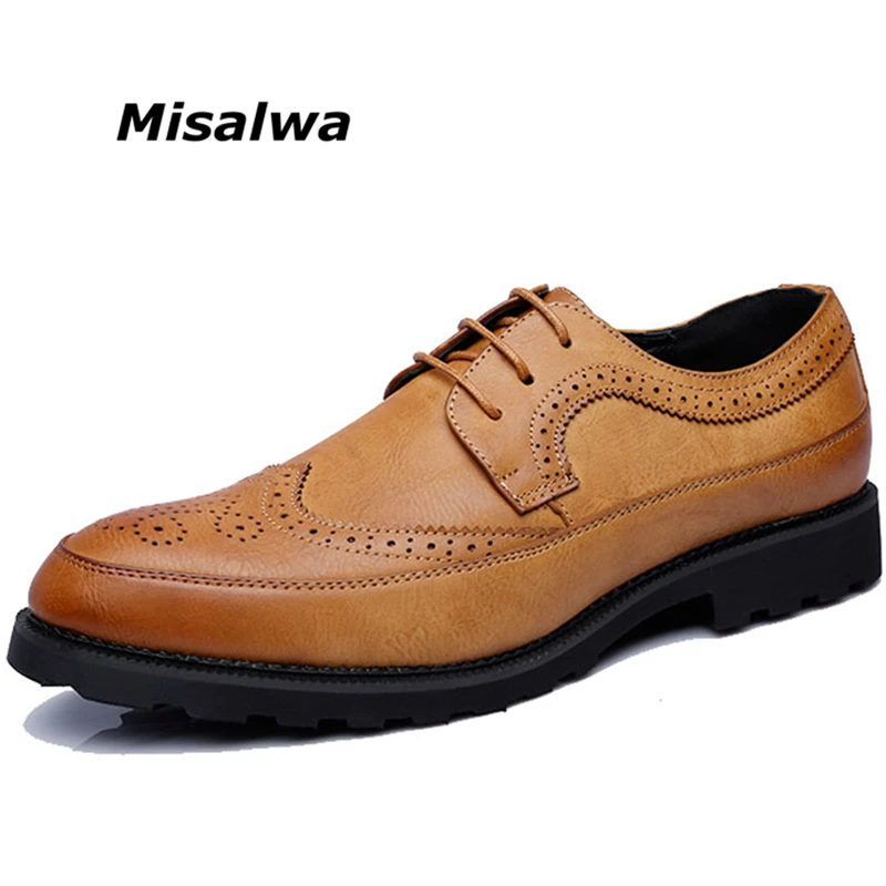 Misalwa Brand Plus Size 37-48 Fashion Men Oxfords Casual Leather Shoes Male Wedding Party Footwear 2019 Free DropShipping | Обувь