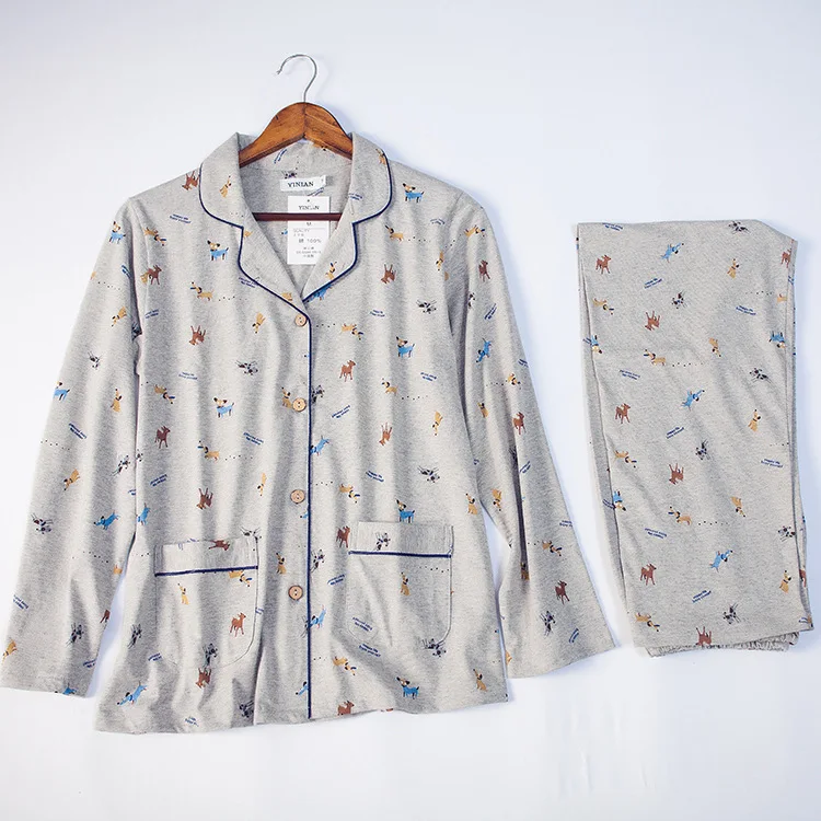 100% хлопок женская зимняя Пижама осенние женские спортивные костюмы с длинным