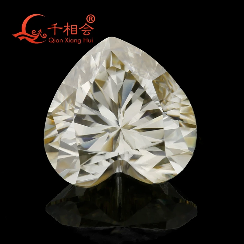 Желтый цвет в форме сердца моиссанит свободно Прикрепленный драгоценный камень