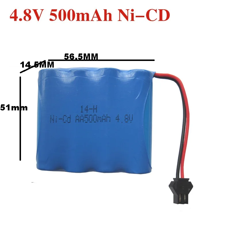 

4.8V500mAh Ni-Cd Rechargeable Battery For RC Toys Electric Car RC truck RC tank Boat Gun Spare Parts 4.8V Volt Bateria 2pcs/lot