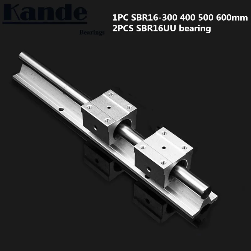 Линейная направляющая 16 мм SBR16 300 400 500 600 1 шт. линейная + 2 SBR16UU блоки для