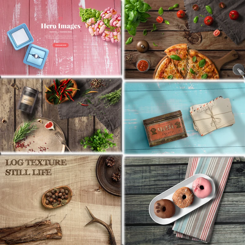 

Double-sided Different HD Drawing Woodgrain Texture Photography Backdrop Board Shooting Background Paper Pad for Food Cosmetic