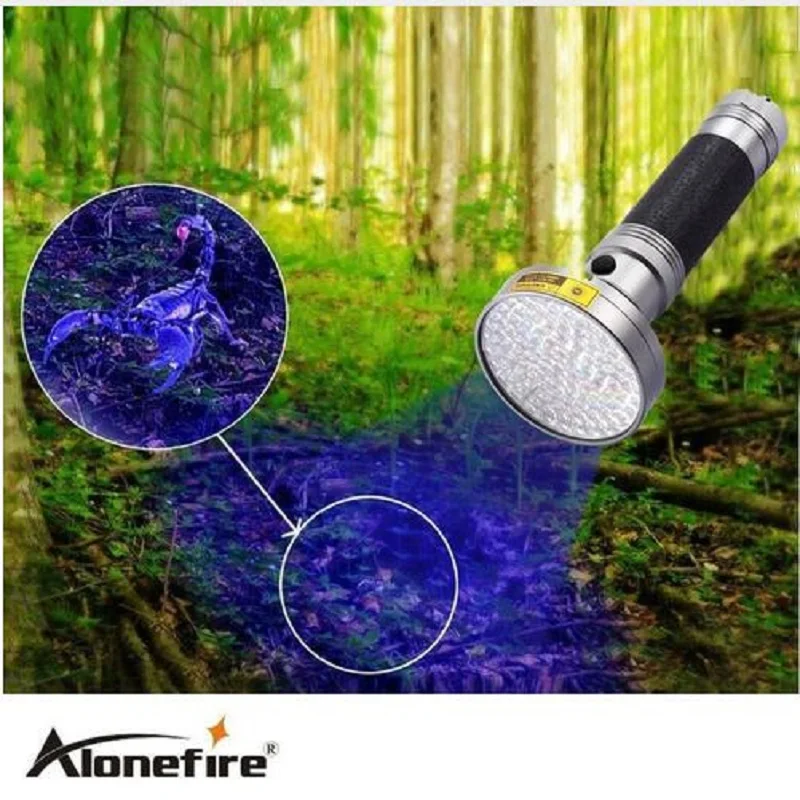 AloneFire супер 100 светодиодный UV светильник 395 400nm Светодиодный УФ фонарик фонарь