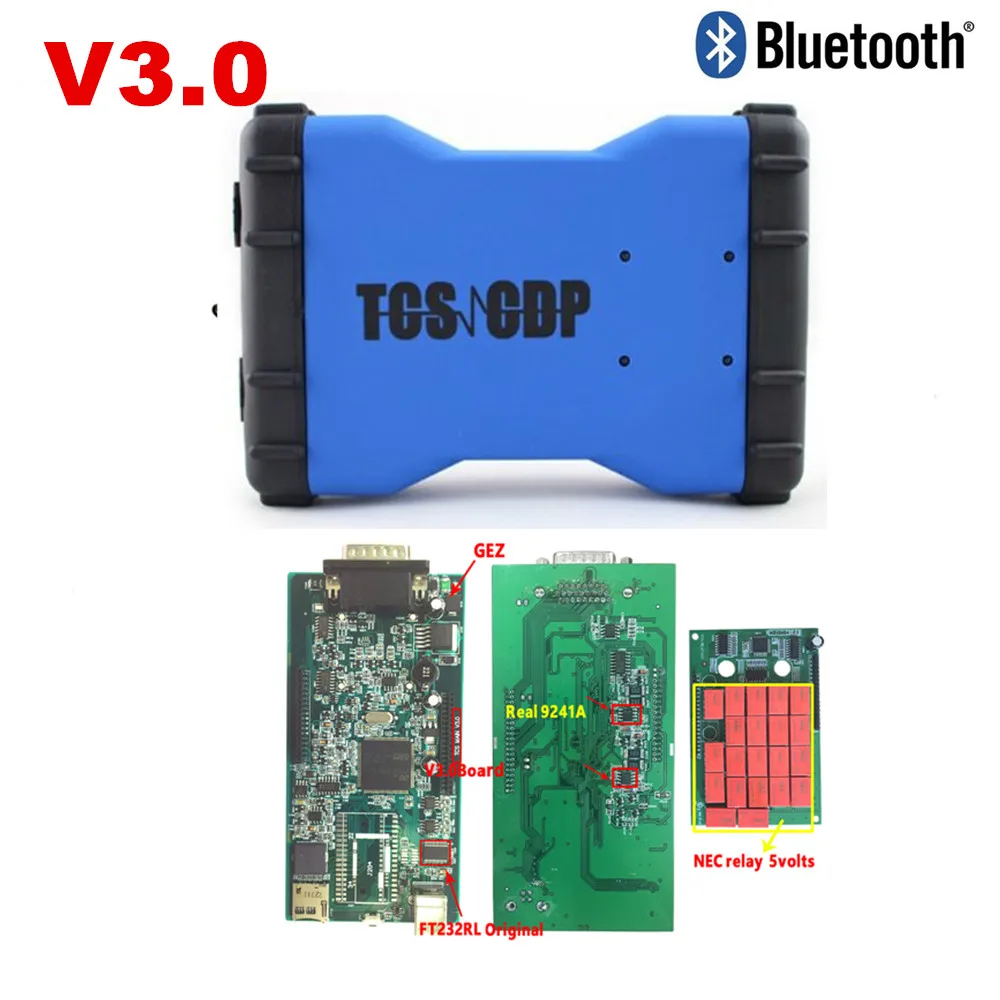 Синий VD TCS CDP Pro Plus с V3.0 платой 2016 R0/2015 3 USB/Bluetooth автомобиля и грузовика