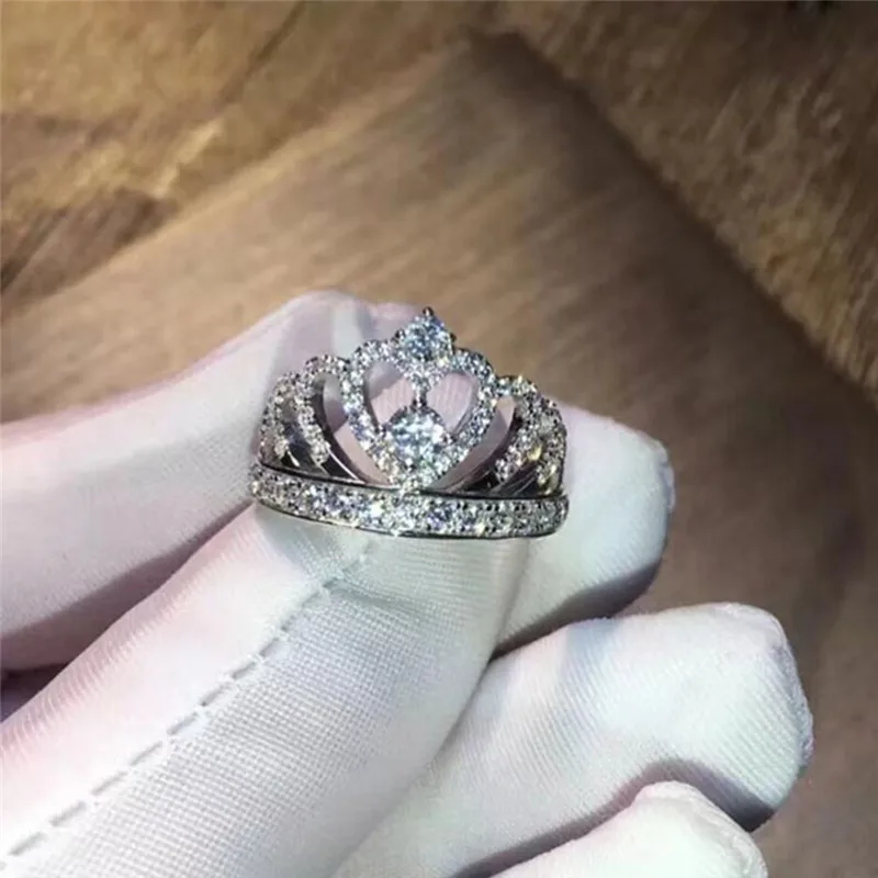 Женские кольца ROMAD Tiara из кубического циркония с полым сердечком и стразами