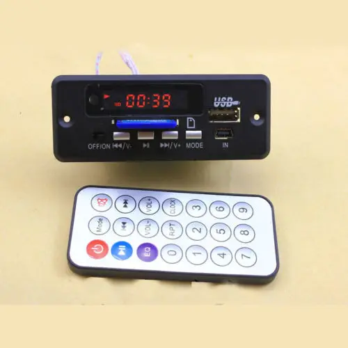 Цифровой светодиодный Усилитель MP3 аудио декодирующая плата + дистанционное FM