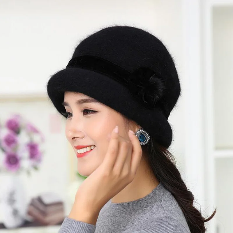 Лидер продаж Новинка Женские зимние вязаные цветочные Skullies супер мягкая шерсть