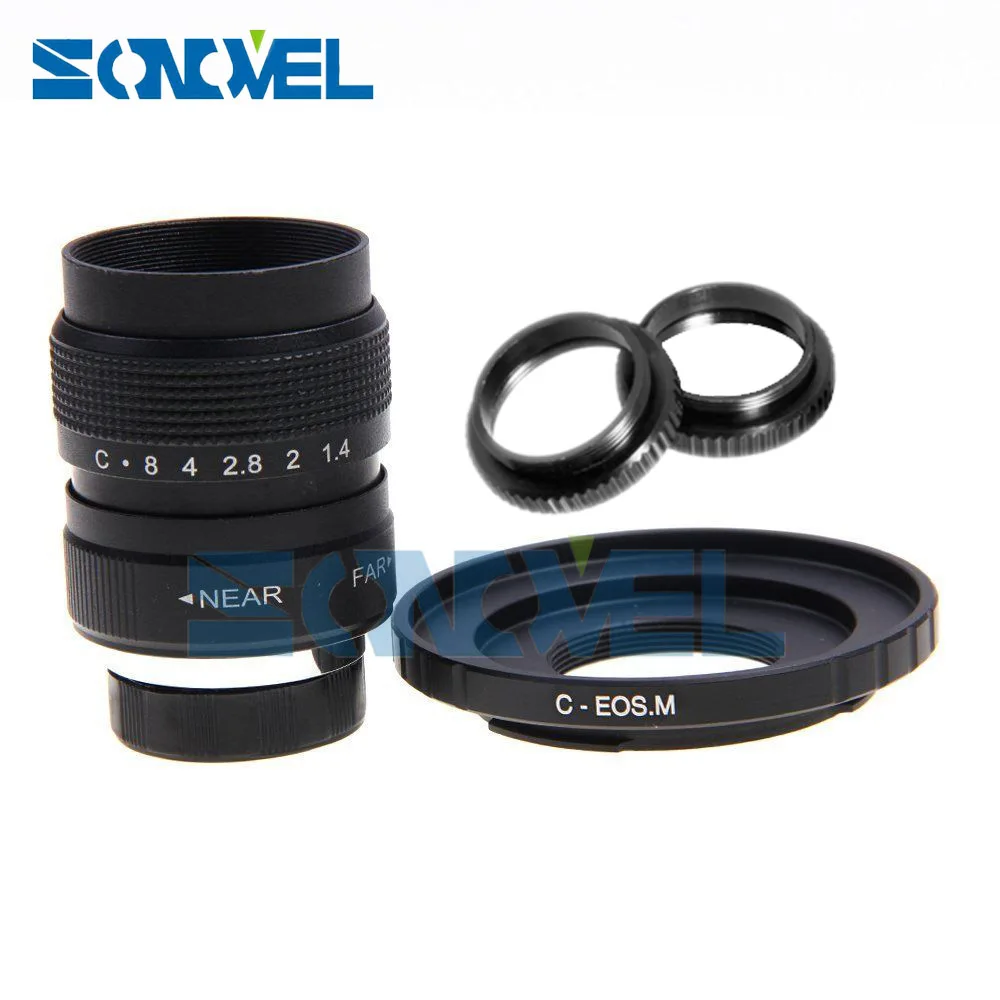 Объектив 25 мм F1.4 CC TV и крепление C для беззеркальной камеры Canon EOS M M1 M2 M3 M5 M6 M10 M100|c