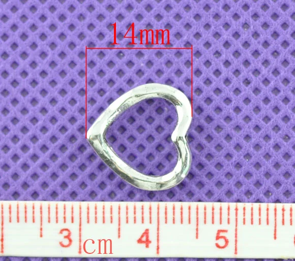 Doreen Box hot-50 серебряные цвета любовь сердце бусы оправа 14x14 мм (B07788) | Украшения и
